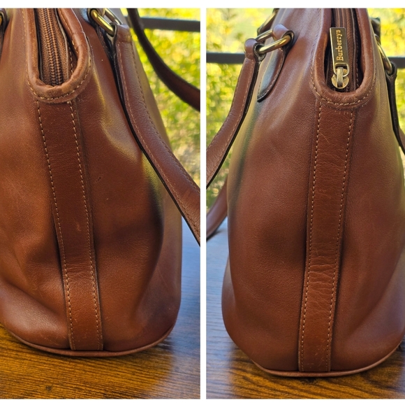 Burberry's Vintage Brown Leather Shoulder Bag Gold Crest Medallion Authentic COA - Picture 3 of 12